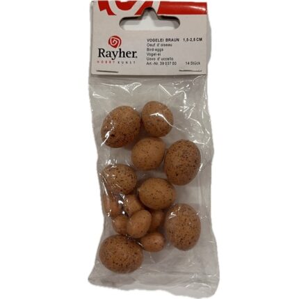 RAYHER PLASTIC BIRD EGGS 1.5-2.5CM 14PCS BROWN