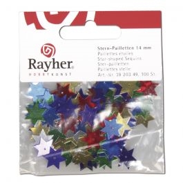 R3920349.jpg RAYHER SEQUINS PAILLETTES STARS 14MM 100PCS MIXED - Image 1