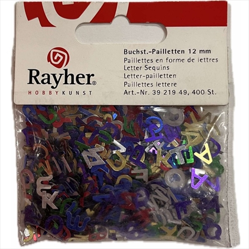R3921949.jpg RAYHER SEQUINS PAILLETTES LETTERS 12MM 400PCS - Image 1