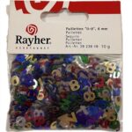 RAYHER SEQUINS PAILLETTES NUMBERS 6MM 10G 1900PCS