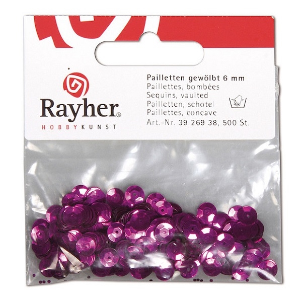 R3926938.jpg RAYHER SEQUINS PAILLETTES D.6MM 500PCS FUCHSIA - Image 1