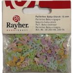 RAYHER SEQUINS PAILLETTES BABY+STORK 15MM 200PCS