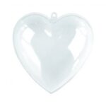RAYHER PLASTIC HEART 10CM [2PARTS] CRYSTAL