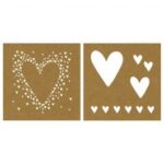 RAYHER PAPER TEMPLATE/STENCIL 20.3X20.3CM 2PCS HEARTS