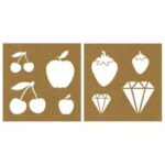 RAYHER PAPER TEMPLATE/STENCIL 20.3X20.3CM 2PCS FRUIT/DIAMOND