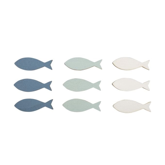 R46676000.jpg RAYHER WOODEN SHAPES FISH 4CM 9PCS - Image 1
