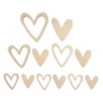 RAYHER WOODEN DECO HEARTS D.5-10CM 12PCS