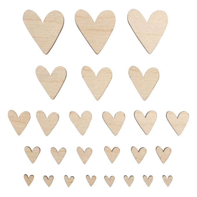 R46741505.jpg RAYHER WOODEN SHAPE HEART D.1-4CM 26PCS - Image 1
