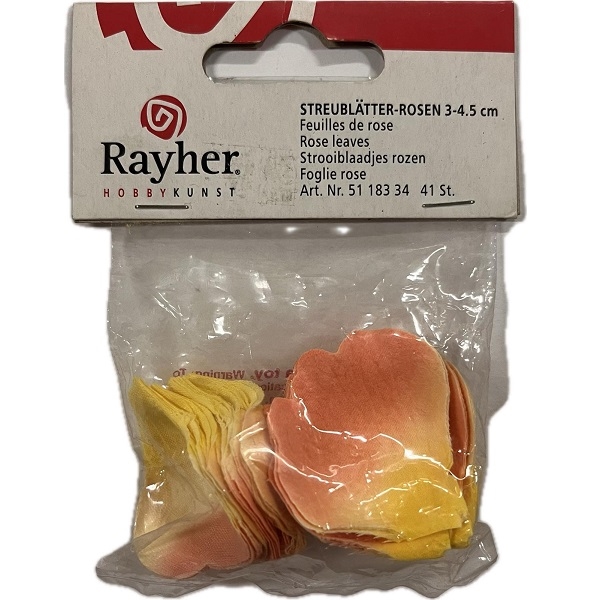 R5118334.jpg RAYHER ROSE PETALS 3-4.5CM 41PCS ORANGE - Image 1