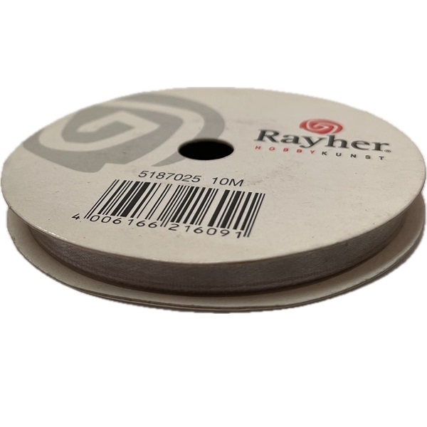 R5187025.jpg RAYHER SATIN RIBBON 6MM/10M GREY - Image 1