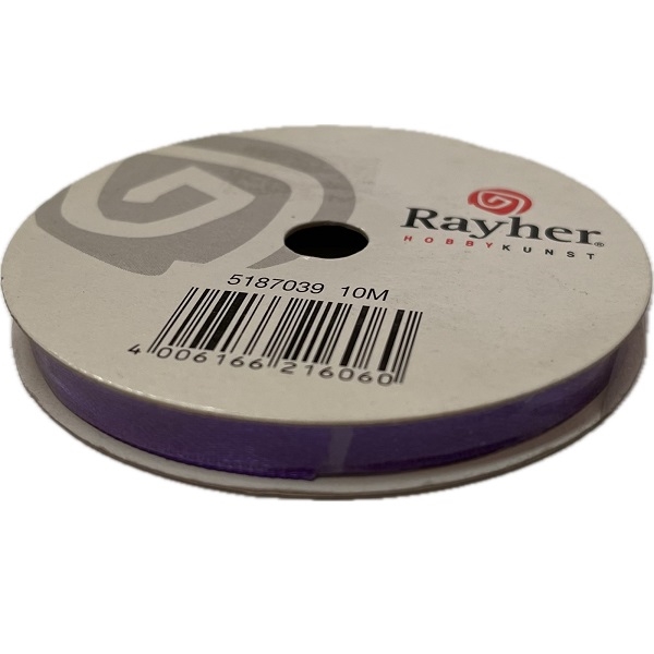 R5187039.jpg RAYHER SATIN RIBBON 6MM/10M PURPLE - Image 1
