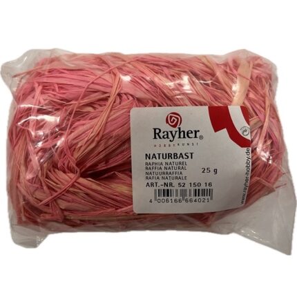 RAYHER RAFFIA NATURAL 25G PALE PINK