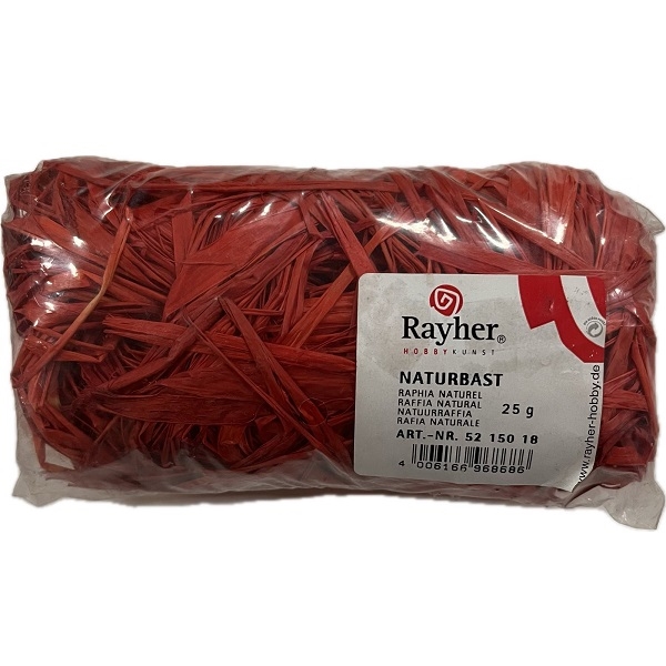 R5215018.jpg RAYHER RAFFIA NATURAL 25G RED - Image 1