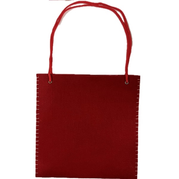 R5306018.jpg RAYHER FELT PRESENT BAG 23X23CM RED - Image 1