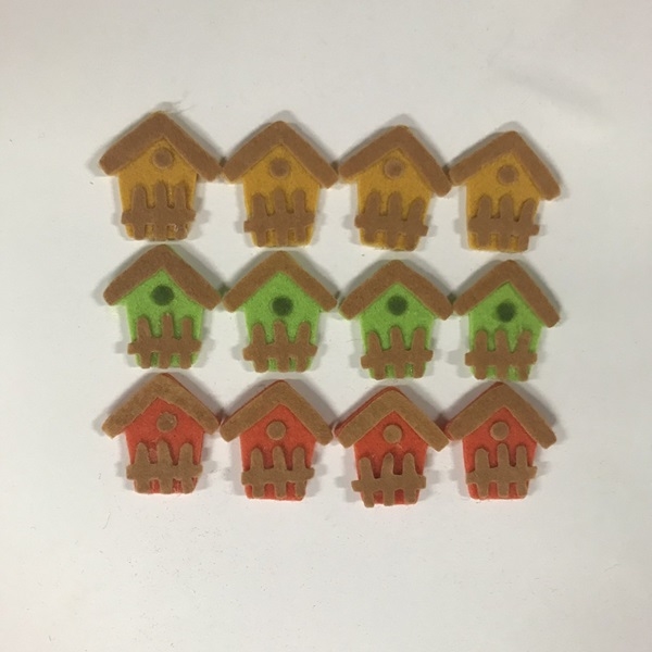 R5309949.jpg RAYHER FELT BIRDS HOUSE 12PCS MIXED - Image 1