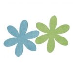 RAYHER FELT FLOWER 6+9CM 4PCS BLUE/GREEN