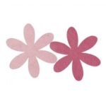 RAYHER FELT FLOWER 6+9CM 4PCS PINK/FUCHSIA