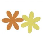RAYHER FELT FLOWER 6+9CM 4PCS YELLOW/ORANGE