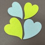 RAYHER FELT HEART 6+8CM 4PCS BLUE/GREEN