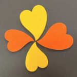 RAYHER FELT HEART 6+8CM 4PCS YELLOW/ORANGE