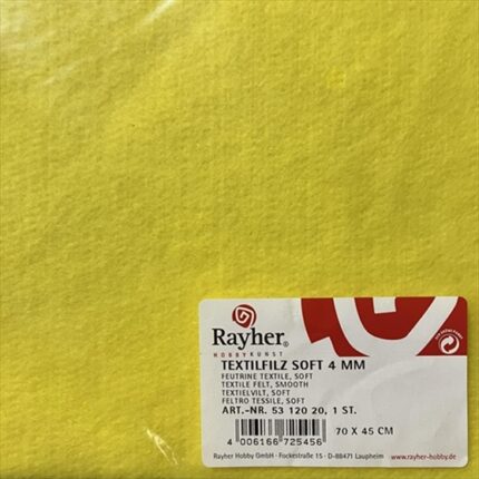 RAYHER TEXTILE FELT 0.4X70X45CM YELLOW