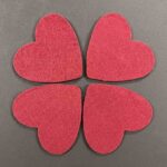 RAYHER FELT HEART 9X0.4CM 4PCS WINE RED