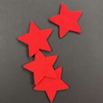 RAYHER FELT STAR 10X0.4CM 4PCS RED