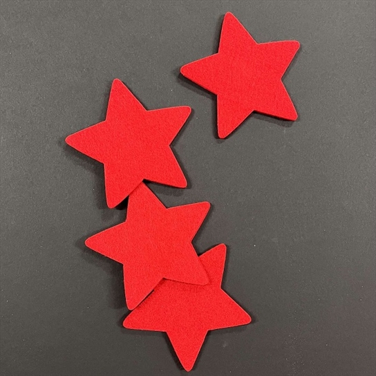 R5322218.jpg RAYHER FELT STAR 10X0.4CM 4PCS RED - Image 1
