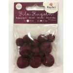 RAYHER FELT BALLS 1.3+2CM 11PCS BORDEAUX