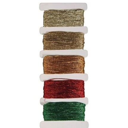 RAYHER METALLIC YARN STITCH+KNOT 5X10M GOLDEN COLOURS