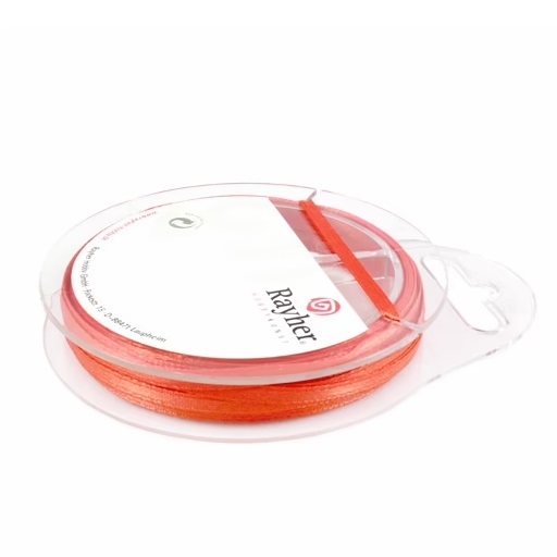 R5521234.jpg RAYHER SATIN RIBBON 3MM/10M ORANGE - Image 1