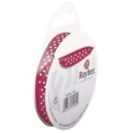 RAYHER SATIN RIBBON DOTS 9.5MM/10M PINK