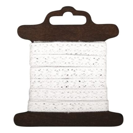 RAYHER COTTON BORDER LORENA 1CM/3M WHITE
