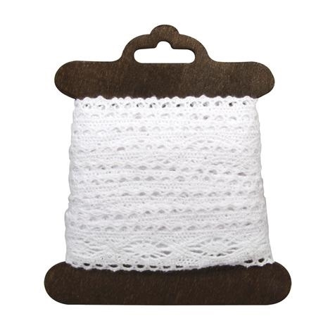 R55520102.jpg RAYHER COTTON BORDER CASSANDRA 2.3CM/2.5M WHITE - Image 1