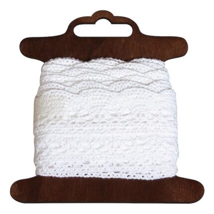 RAYHER COTTON BORDER KATHARINA 1.7CM/3M WHITE
