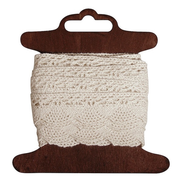 R55627508.jpg RAYHER COTTON BORDER KATHARINA 1.7CM/3M BEIGE - Image 1