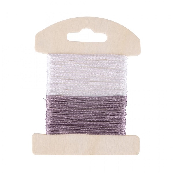 R55894000.jpg RAYHER MICA DECO CORD D.1MM 2X8M WHITE/BERRY - Image 1