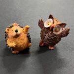 RAYHER POLYRESIN OBJECTS OWL + HEDGEHOG 2PCS [3+3.5CM]