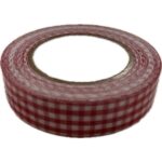 RAYHER FABRIC TAPE 15MMX5M CHECKED CLASSICAL RED