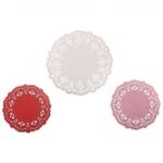 RAYHER DOILY SET PAPER LACE 60PCS D.10+14CM WHITE/RED/PINK