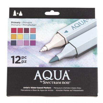 SPECTRUM AQUA DOUBLE BRUSH PENS 12PCS PRIMARY