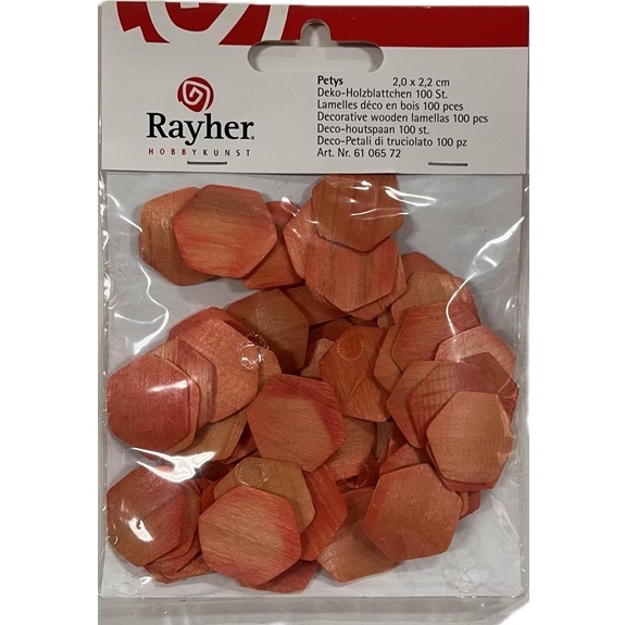 R6106572.jpg RAYHER PETYS WOODEN FLAKES 100PCS 2X2.2CM TERRA - Image 1