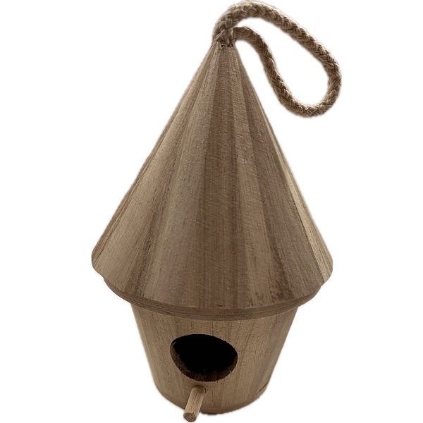 R6144400.jpg RAYHER WOODEN BIRDHOUSE ROUND 16X9CM - Image 1