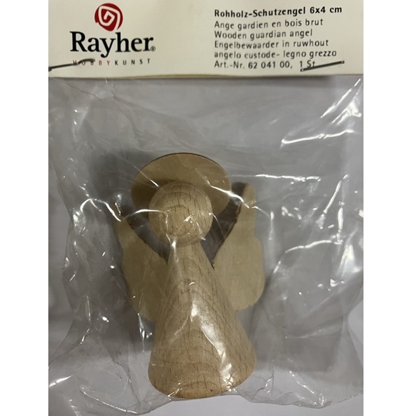 R6204100.jpg RAYHER WOODEN GUARDIAN ANGEL 6X4CM - Image 1