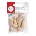 RAYHER WOODEN CONE FIGURES 50MM 4PCS