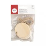 RAYHER WOODEN DISC HANGER 6PCS D.6X0.3CM