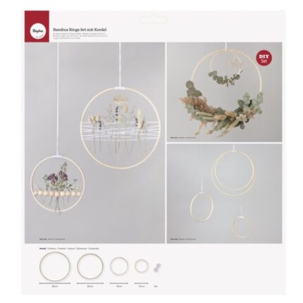 RAYHER BAMBOO RING SET [WITH CORD] D.12-30CM