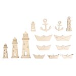 RAYHER WOODEN OBJECTS MARITIME 1.5X9CM 14PCS