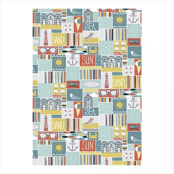 R67042000.jpg RAYHER DECO MACHE DECOUPAGE PAPER 22G 26X37.5CM 3PCS TILED SEASIDE - Image 1