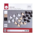 RAYHER ORIGAMI FOLDING PAPERS 80-100G 20X20CM 100SH BLACK/WHITE/BROWN - Image 2